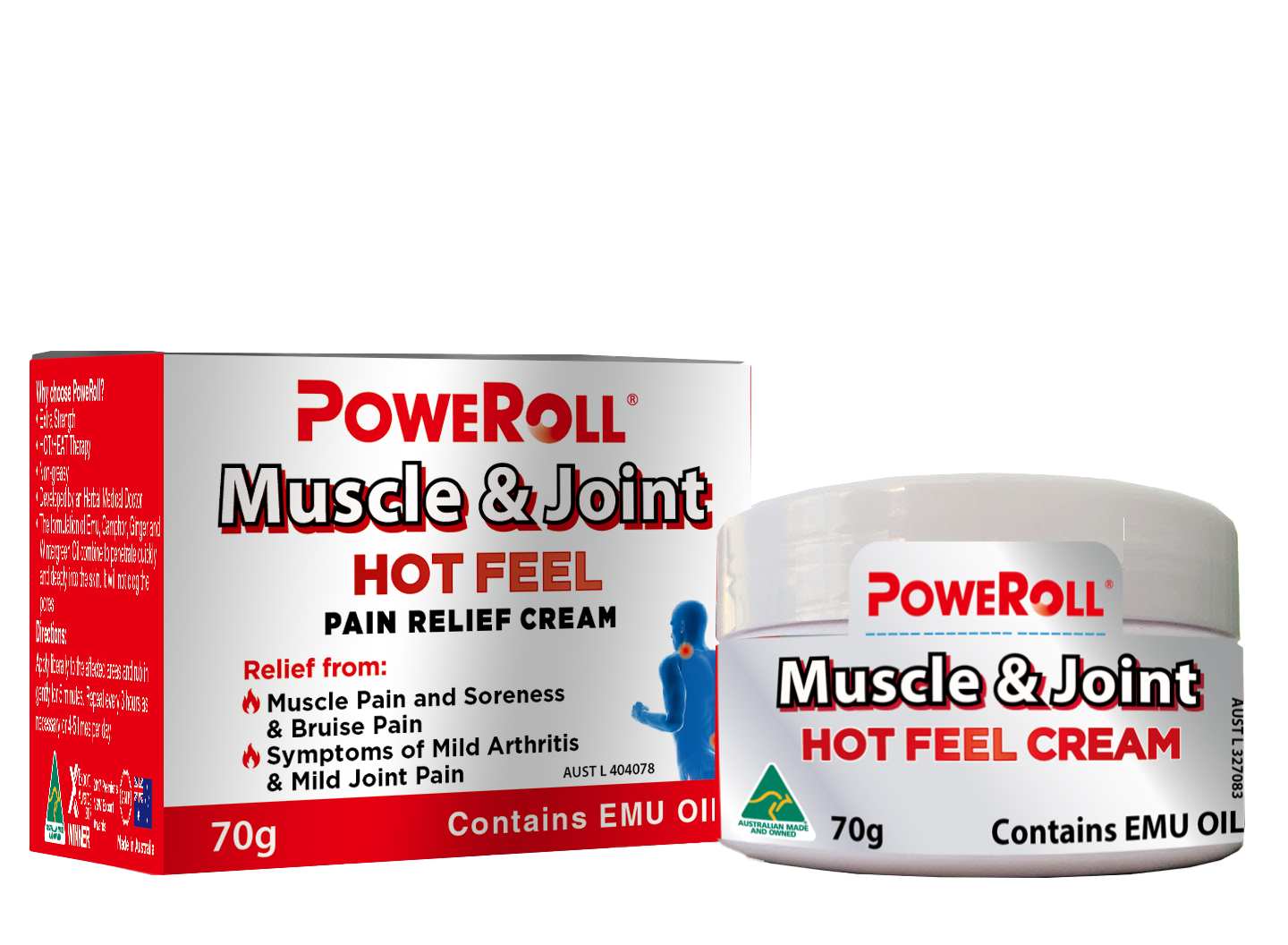 Kem bôi giảm đau cơ và khớp POWEROLL HOT FEEL CREAM 70g 