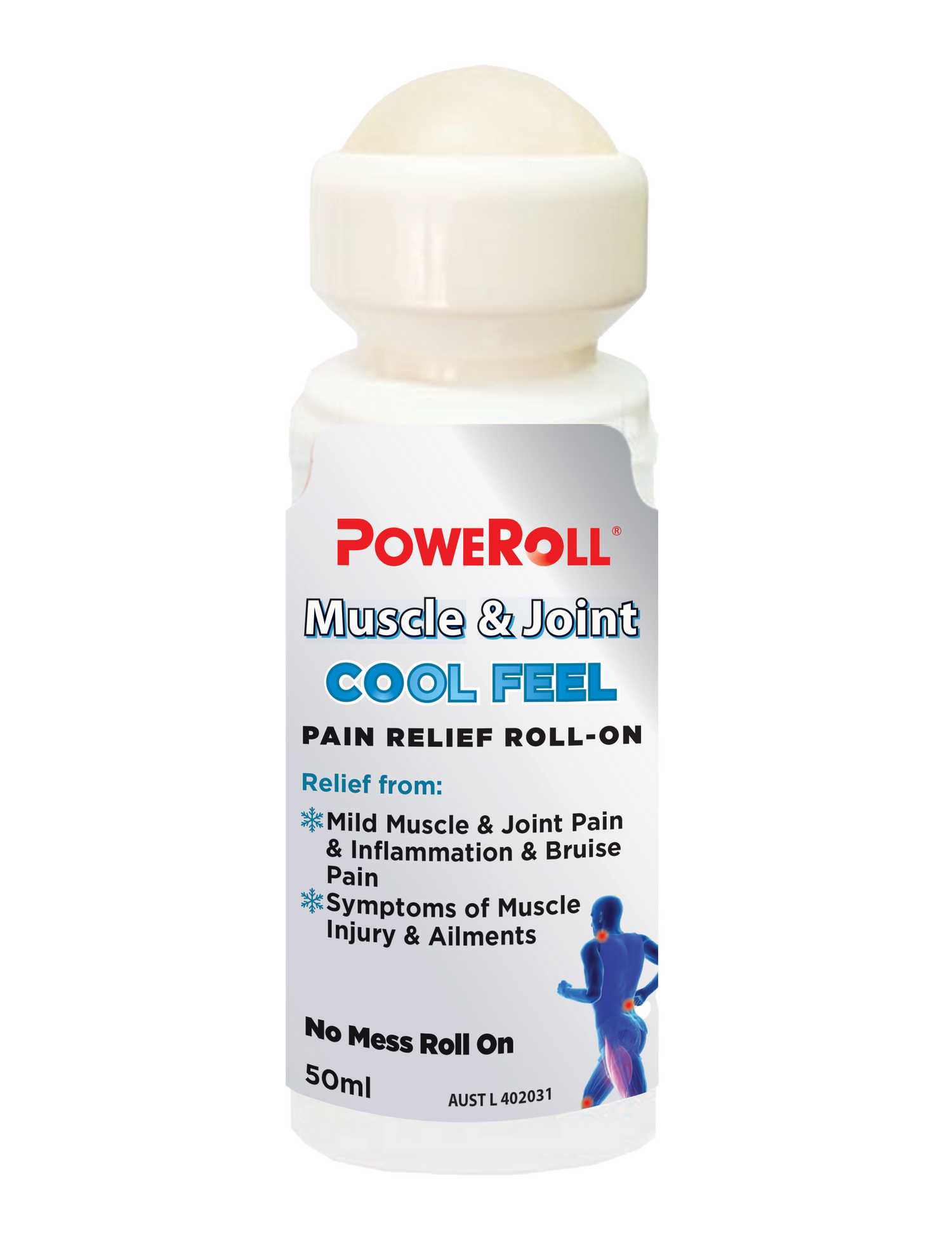 Lăn bôi giảm đau và phục hồi cơ bắp PoweRoll COOL FEEL 50ml (Công thức mạnh) 
