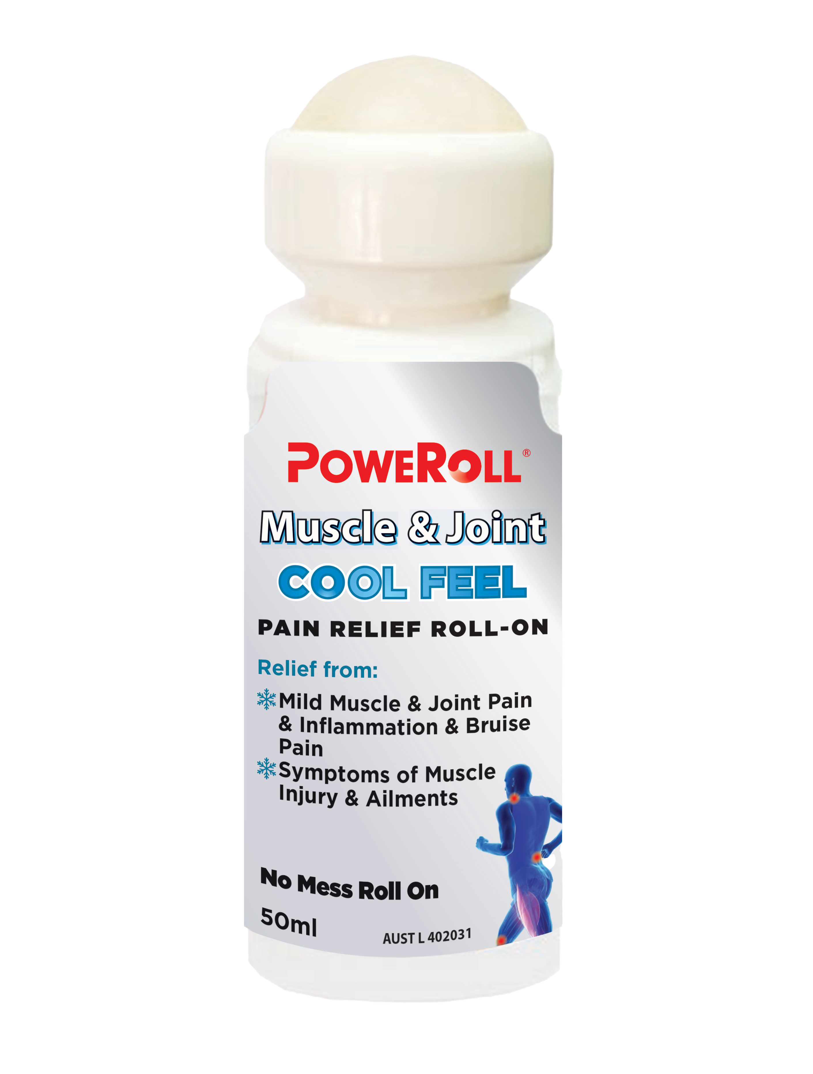 Lăn bôi giảm đau và phục hồi cơ bắp PoweRoll COOL FEEL 50ml (Công thức mạnh) 
