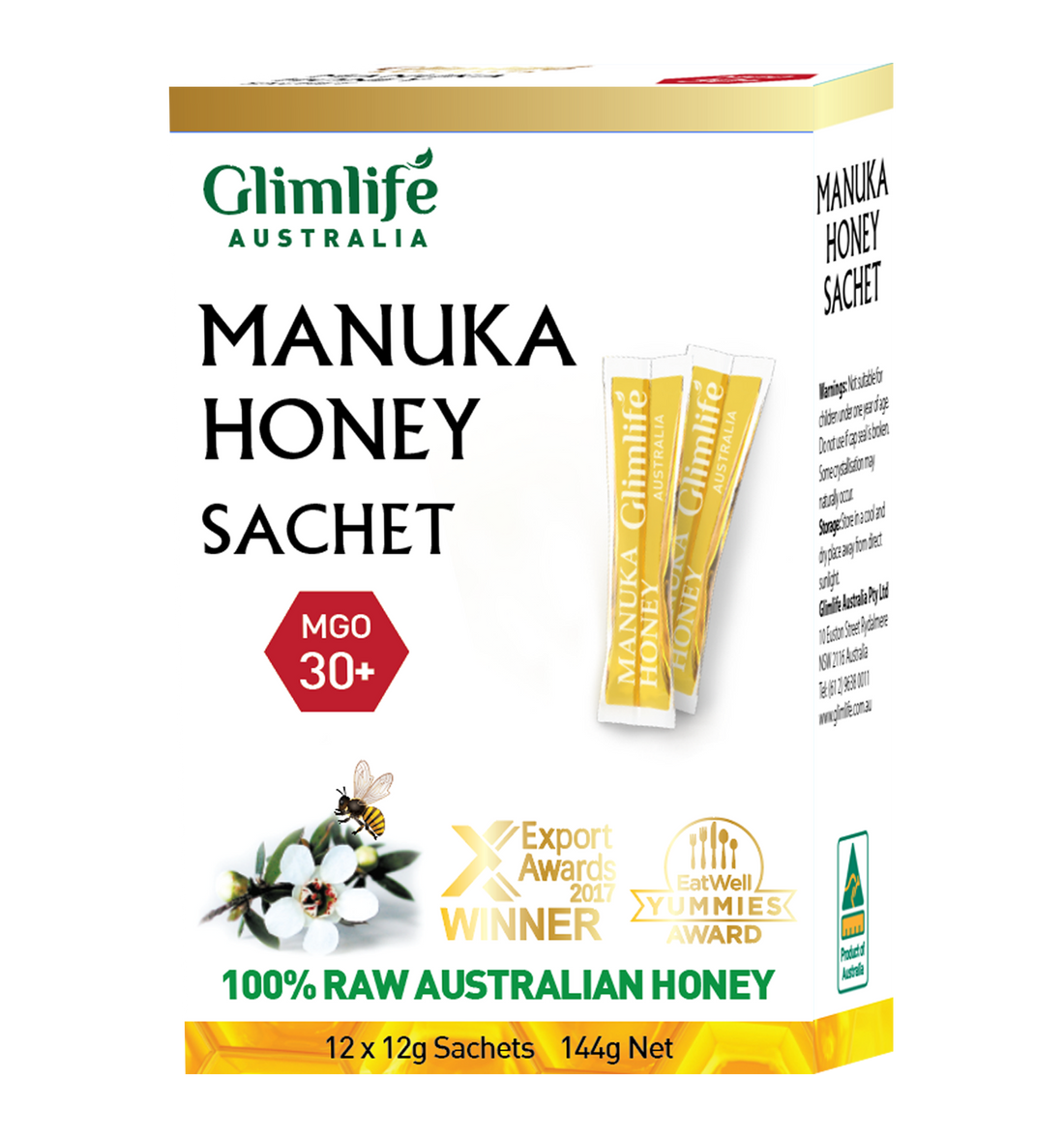 Mật Ong Glimlife Manuka Dạng Gói 12*12g MGO 30+