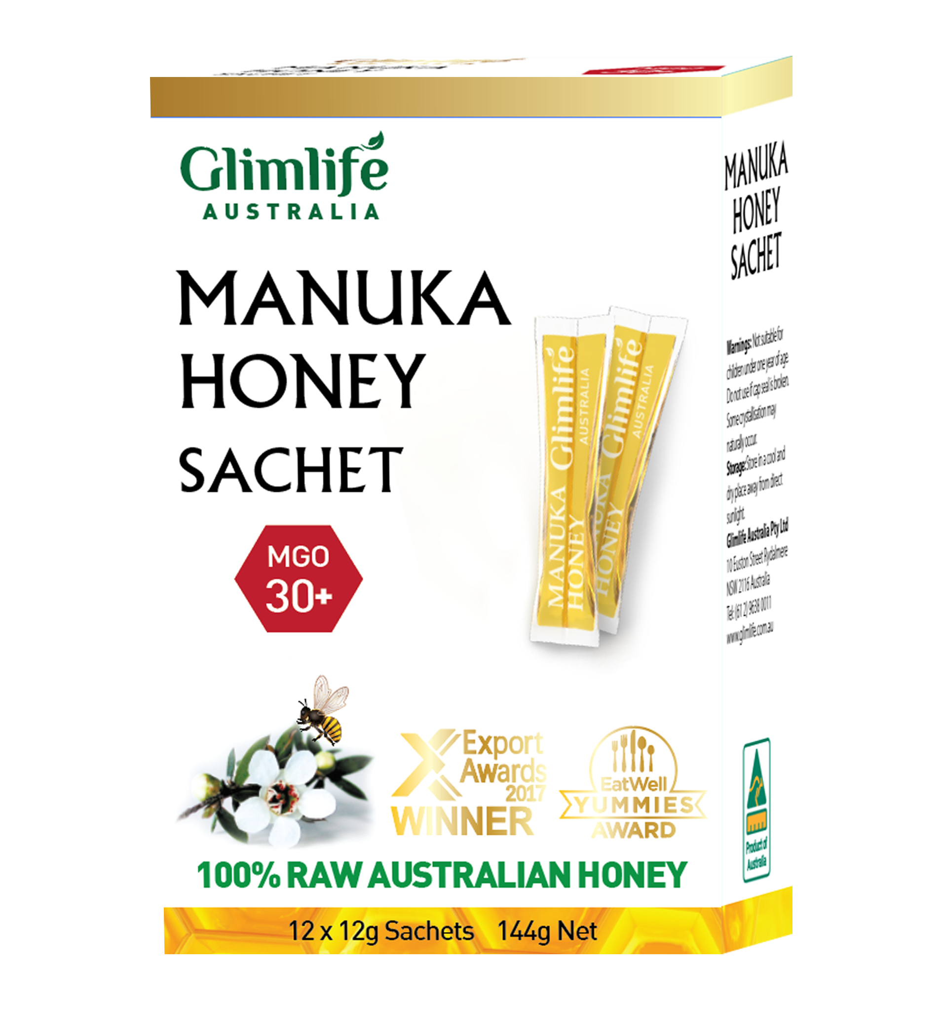 Mật Ong Glimlife Manuka Dạng Gói 12*12g MGO 30+