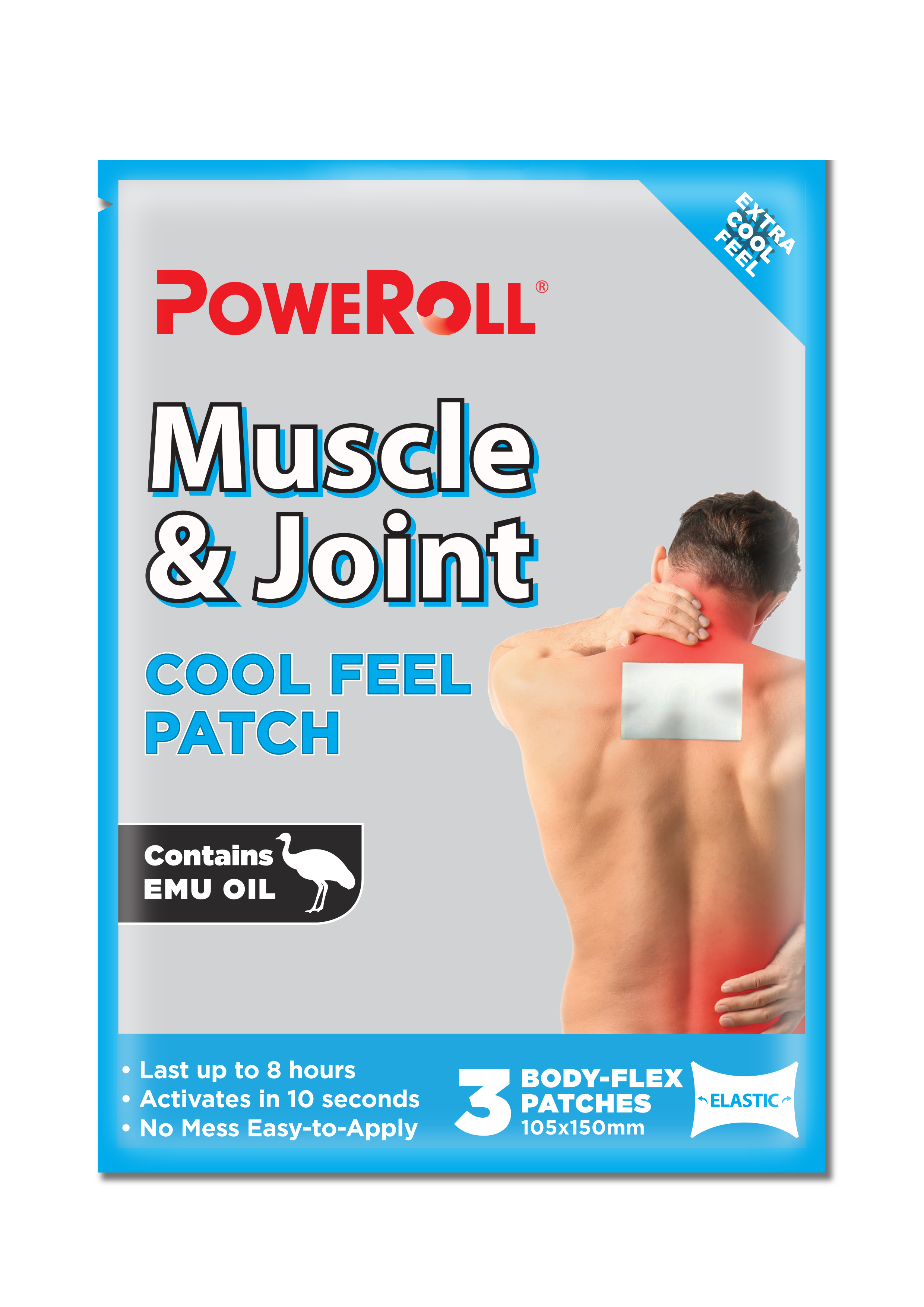 Miếng dán làm mát cơ và khớp PoweRoll (3 miếng, 10.5cm * 15cm) 