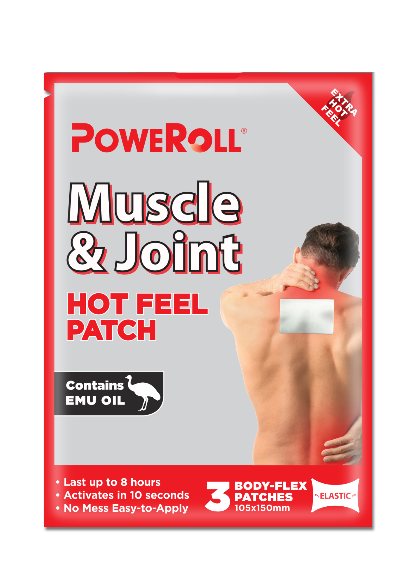Miếng dán nhiệt POWEROLL cho cơ và khớp, 3 miếng (10.5cm*15cm) 